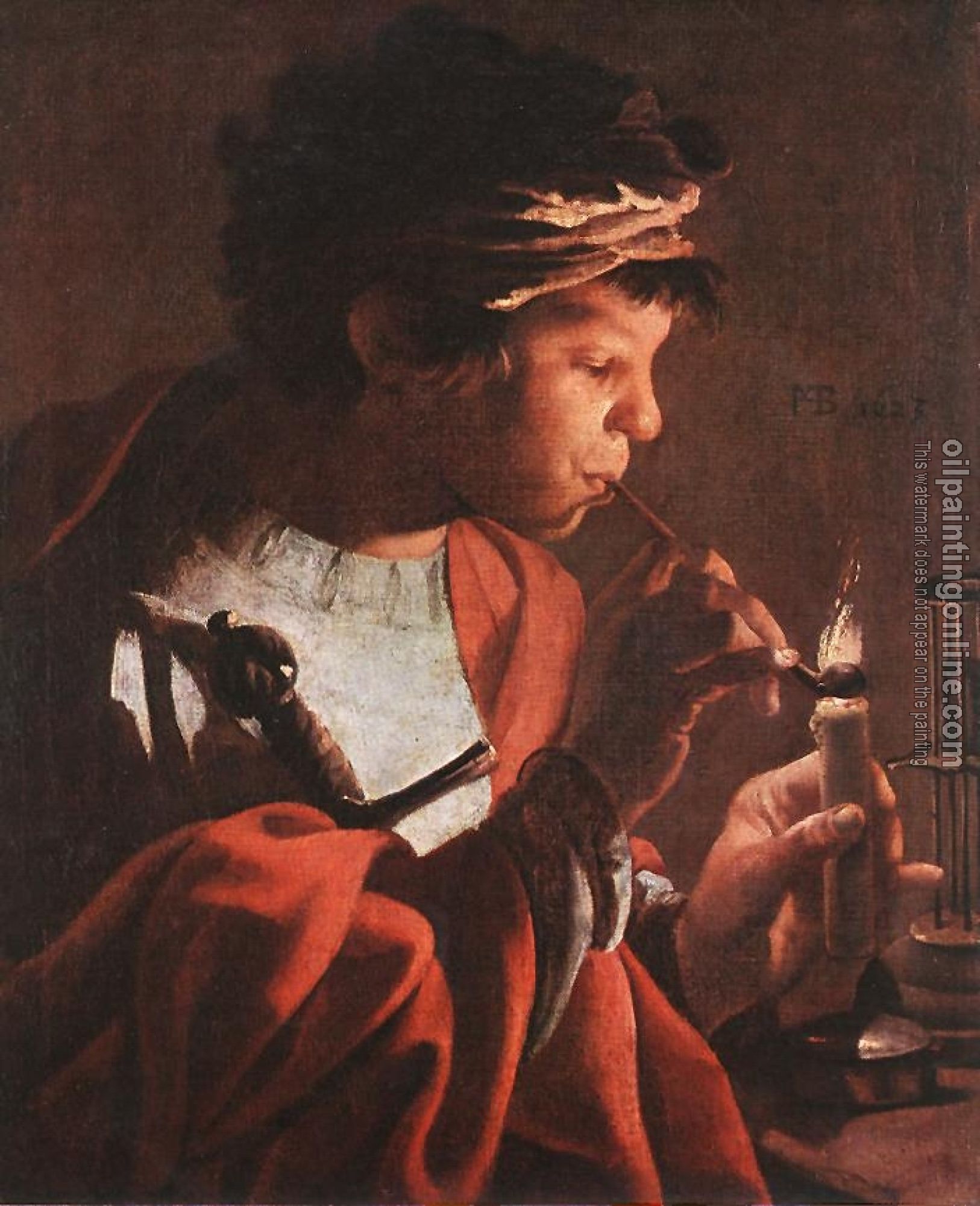 Terbrugghen, Hendrick - Boy Lighting a Pipe